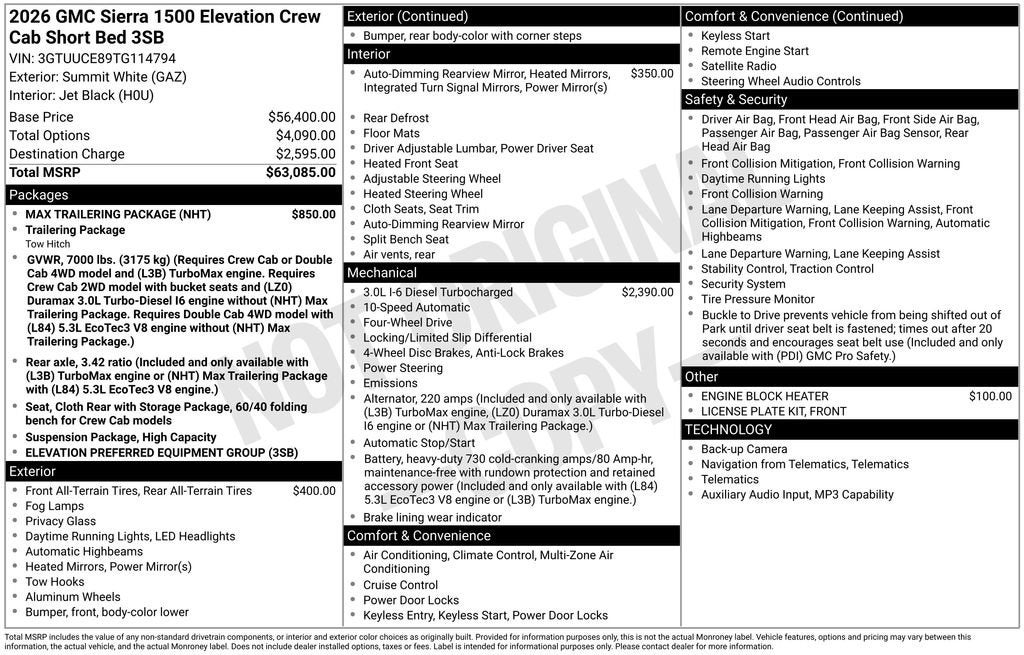 2026 GMC Sierra 1500 Elevation