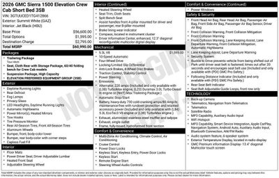 2026 GMC Sierra 1500 Elevation