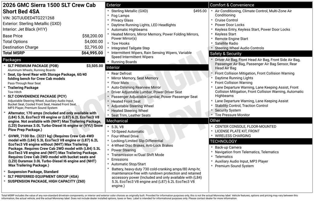 2026 GMC Sierra 1500 SLT