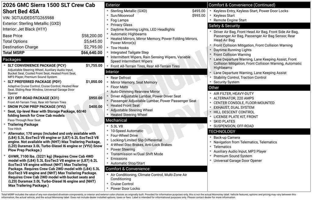 2026 GMC Sierra 1500 SLT