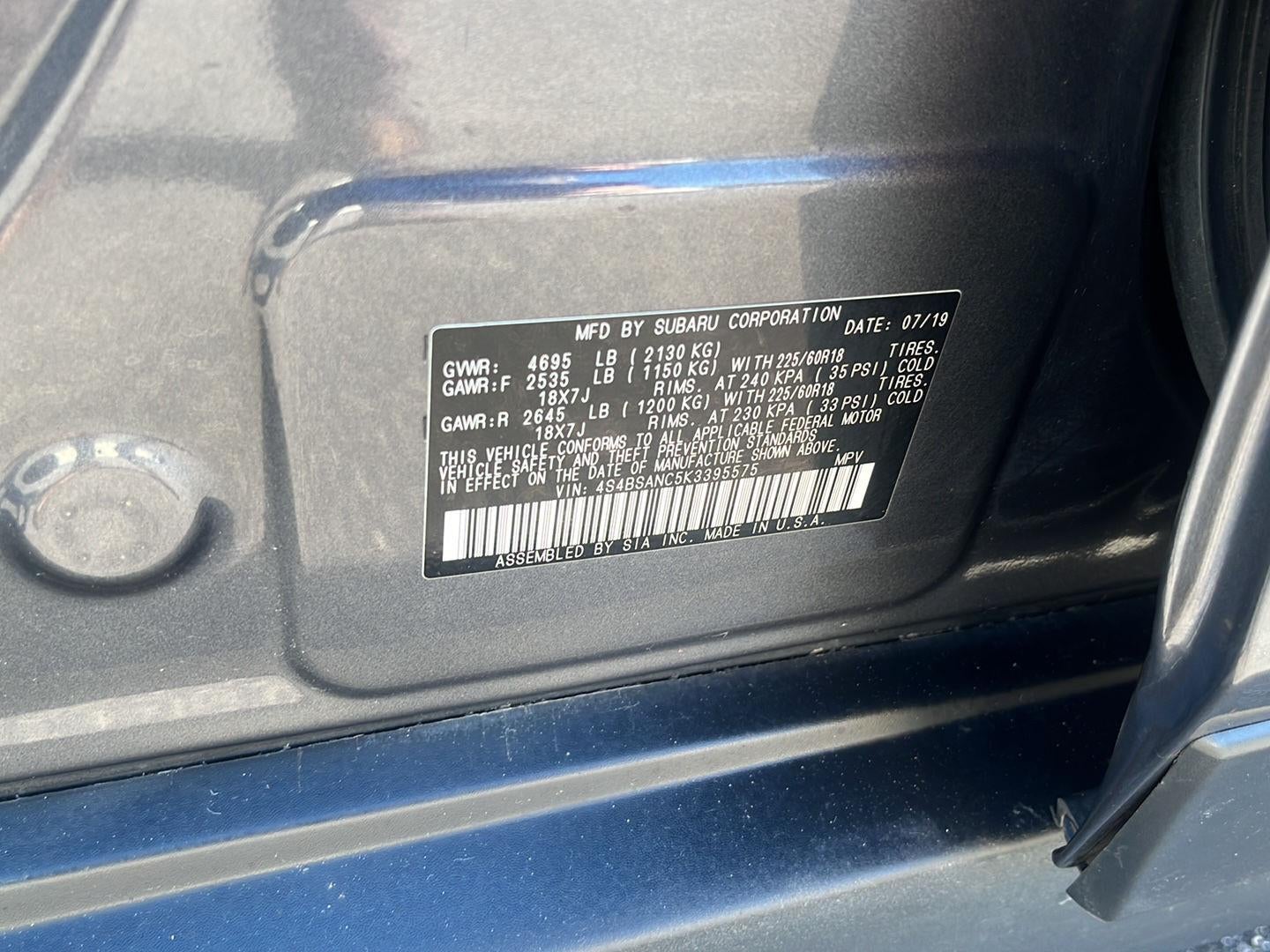 2019 Subaru Outback 2.5i Limited