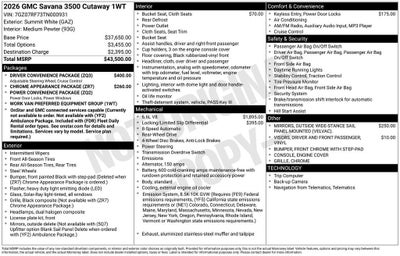 2026 GMC Savana Cutaway 3500 1WT
