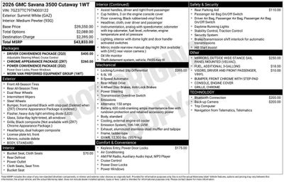 2026 GMC Savana Cutaway 3500 1WT