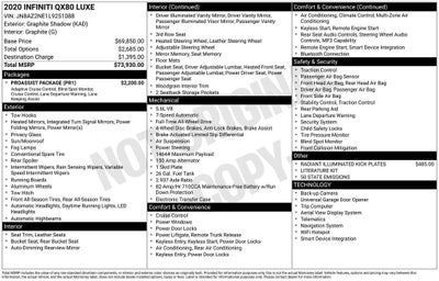 2020 INFINITI QX80 LUXE AWD